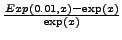 $ \frac{Exp(0.01,x)-\exp(x)}{\exp(x)}$